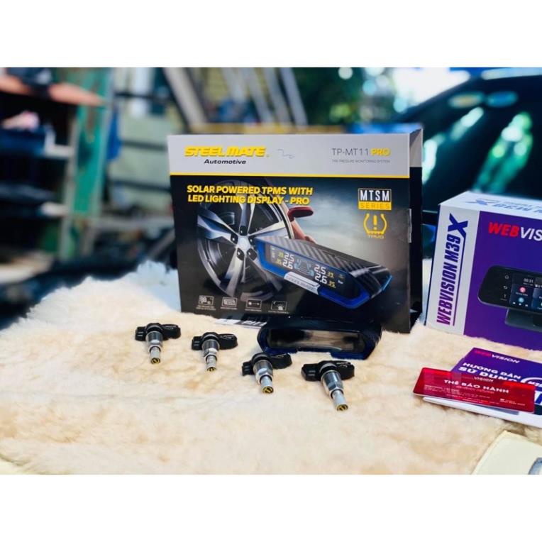 Cảm Biến Áp Suất Lốp Ô tô Steelmate MT11 Pro Van Trong Sạc Năng Lượng Mặt Trời -Bảo hành chính hãng 3 năm