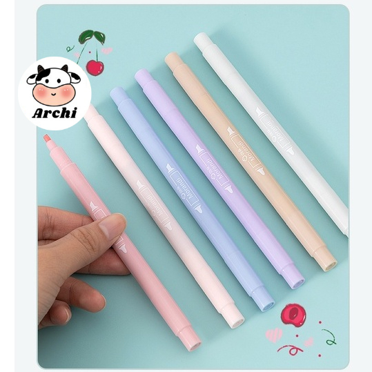 Bộ bút dạ quang 6 màu ống tròn đóng hộp wendou