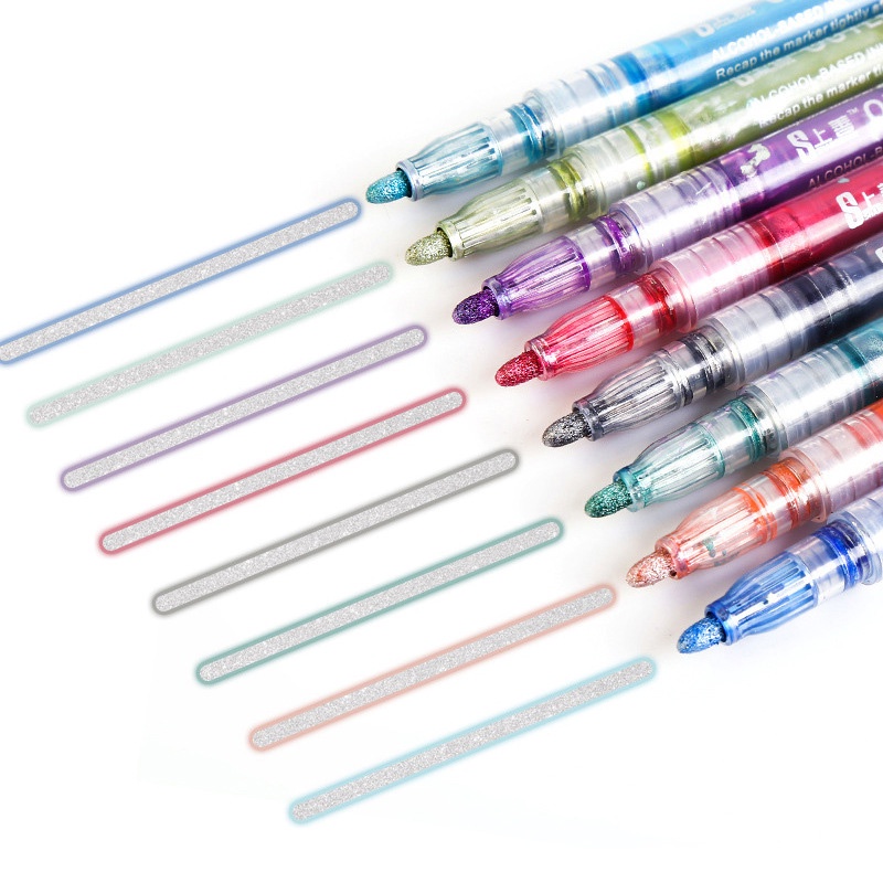 Set 8 / 12 Bút Đánh Dấu Hai Đầu Màu Sắc Huỳnh Quang Đặc Biệt