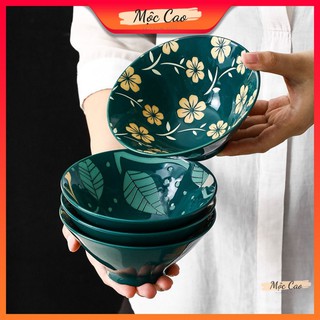 Tô sứ, bát ăn mì cao cấp 5.5 inch tráng men 2 lớp phong cách Nhật - phụ kiện decor bàn ăn sang trọng