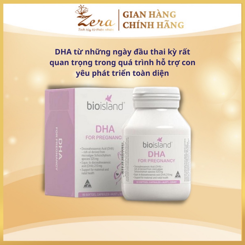 Bioisland DHA for Pregnancy – DHA cho bà bầu (Mẫu mới – 60 viên)