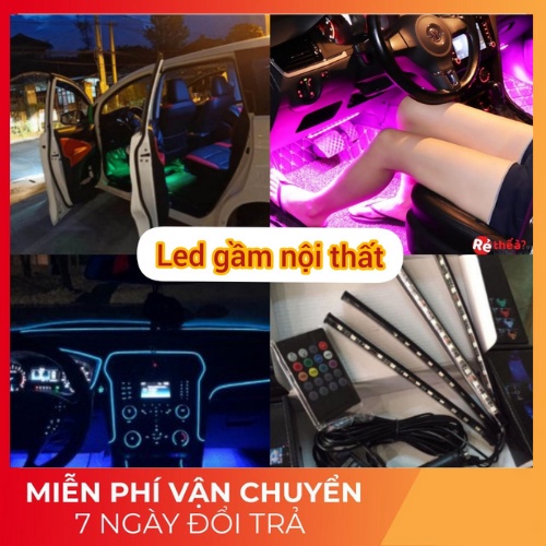 ⚡️FREESHIP⚡️ Đèn Led Gầm Ghế Ô Tô, xe hơi loại 12 Led có điều khiển từ xa, cảm ứng âm thanh nháy theo nhạc