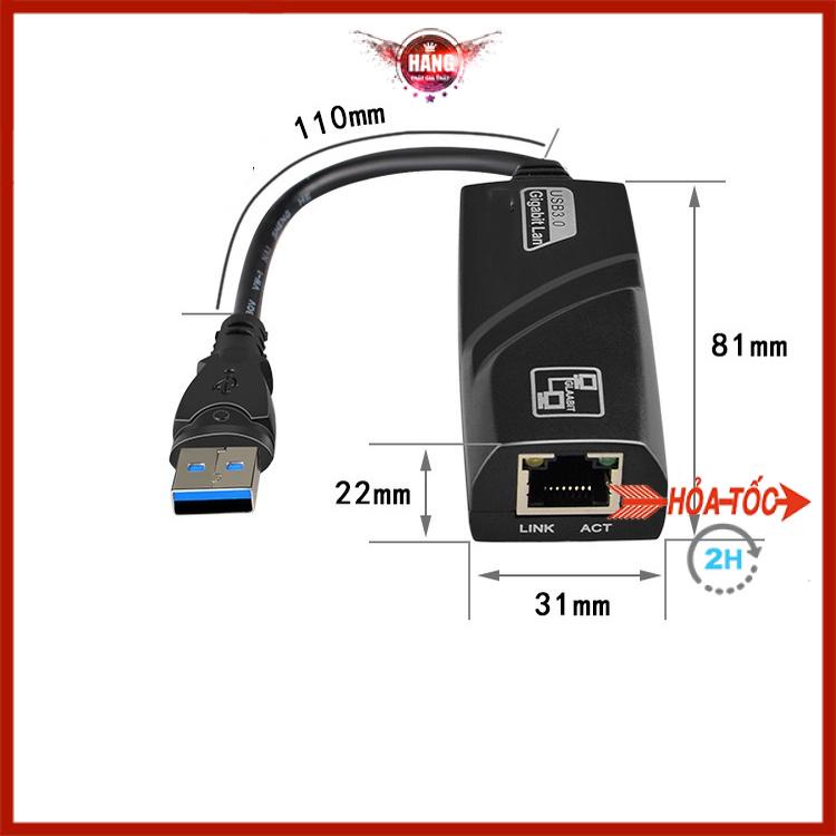 Cáp USB 3.0 ra Ethernet RJ45 Gigabit 1000Mbps hỗ trợ mac, window