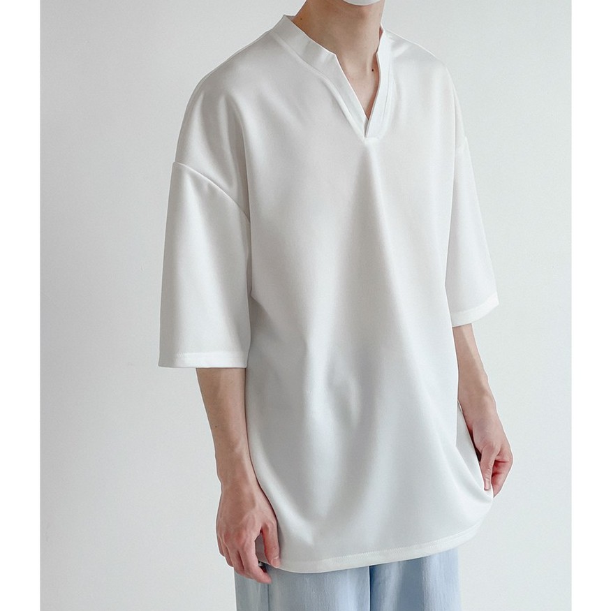 (A143) Áo thun nam cổ V style Hàn Quốc đơn giản size M đến 2XL (kèm ảnh thật ở cuối)