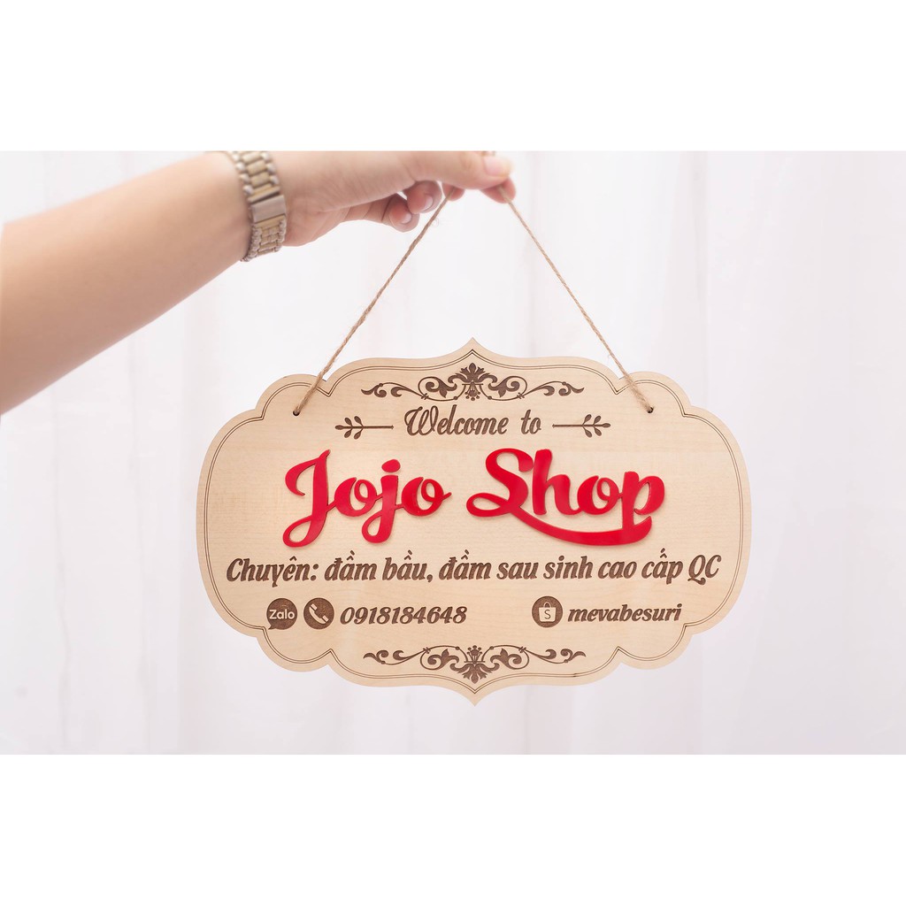 Bảng Gỗ Chụp Ảnh Sản Phẩm - Treo Shop - [Miễn Phí Thiết Kế Mẫu] - Mica Việt - Gỗ Nhập Khẩu, Dày 5mm - In theo yêu cầu.