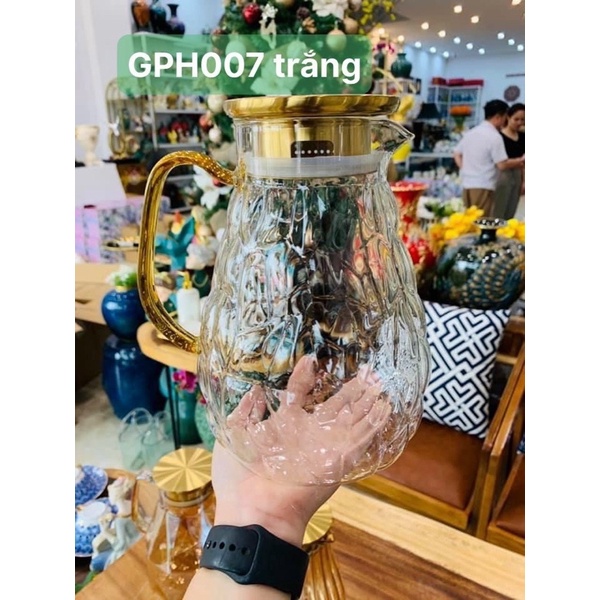 Bình đựng nước thuỷ tinh chịu nhiệt 01t và 07t trang trí , Bình thuỷ tinh Huydecor