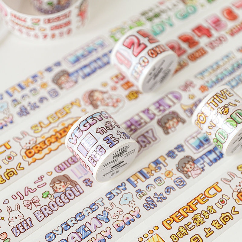 Băng keo washi tape Soft berry jam - 2 mẫu - 140cm