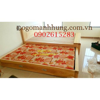 Giường 2 tầng kéo kích thước 160 x2m giá xưởng, chất gỗ đẹp