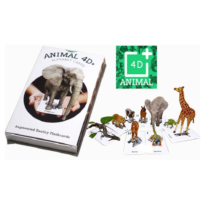 BỘ 38 THẺ ANIMAL 4D THẺ ĐỘNG VẬT THỰC TẾ ẢO 4D, Thẻ 4D Phát Triển Trí Tuệ