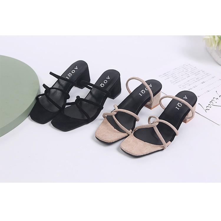 Giày Cao Gót Da Lộn Hở Ngón Size 35-44