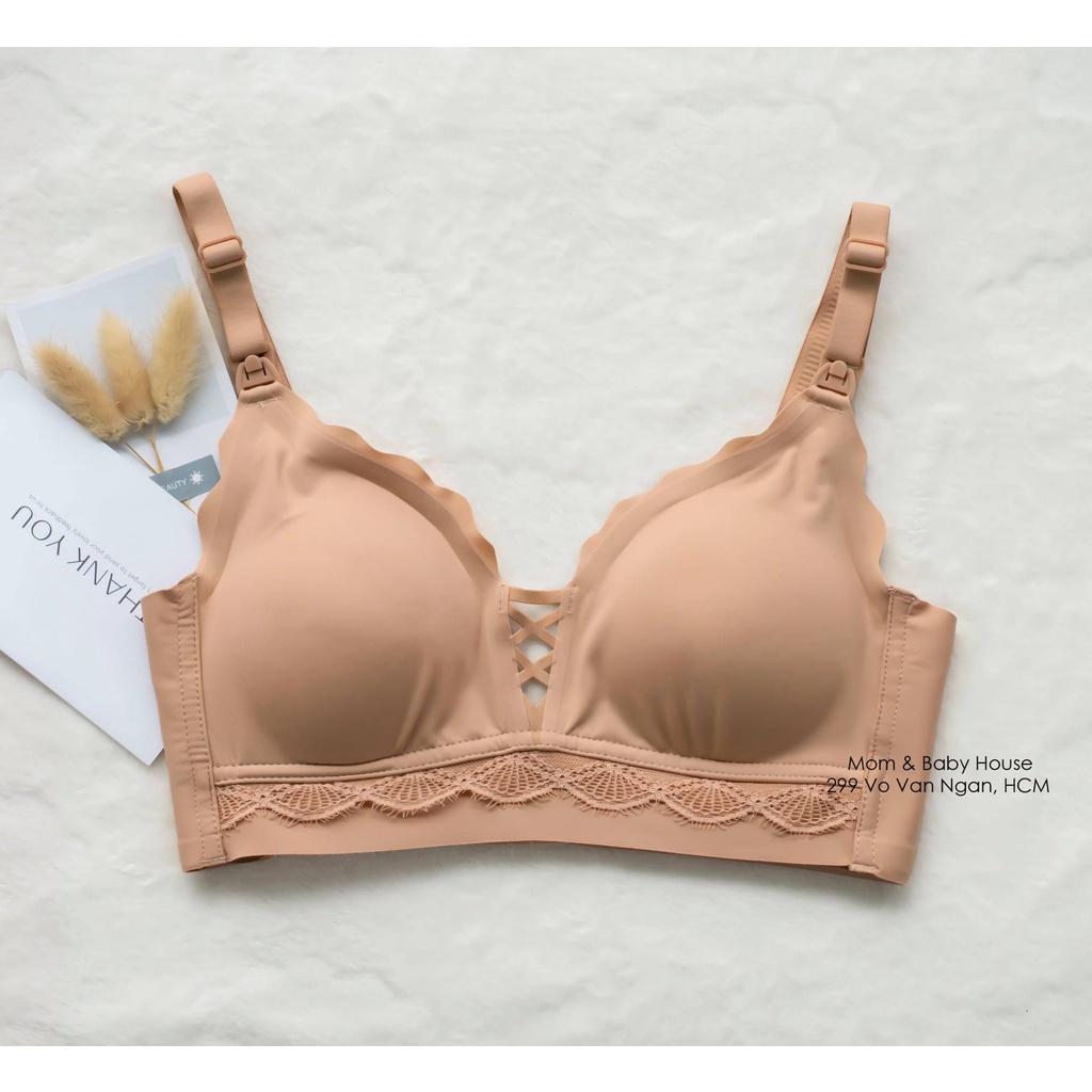 EVERMOM | Áo lót bầu và sau sinh đúc su chân ren siêu mềm mát - A117