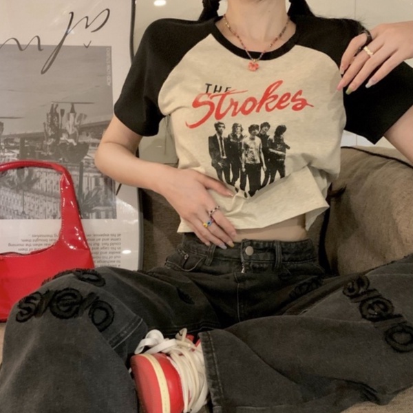 Áo Thun Ngắn Tay In Hình Nhân Vật Thời Trang Nữ Tính