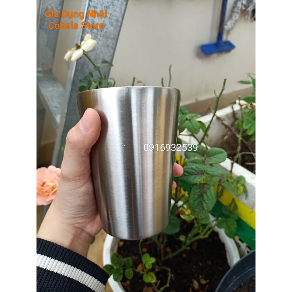 Ly giữ nhiệt Nhật bãi Inox 304 450ml uống bia nước ngọt dày dặn bền đẹp - Gia Dụng Nhật - Cobala Store