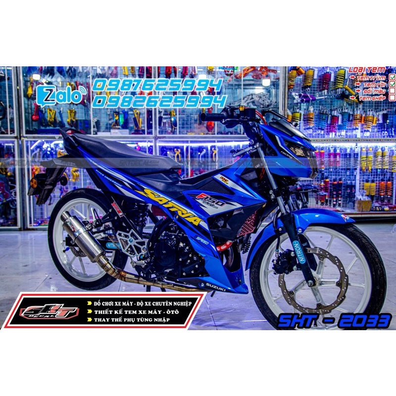 Tem rời Satria xanh vàng xám