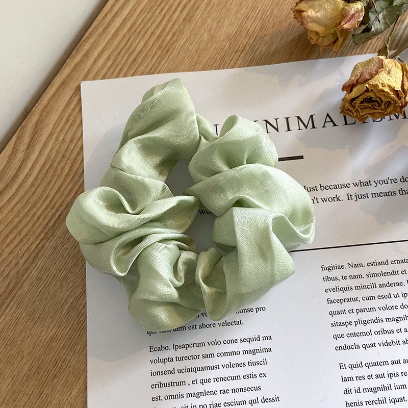 Dây buộc tóc vải satin màu trơn chất lượng cao (Hair Scrunchies)