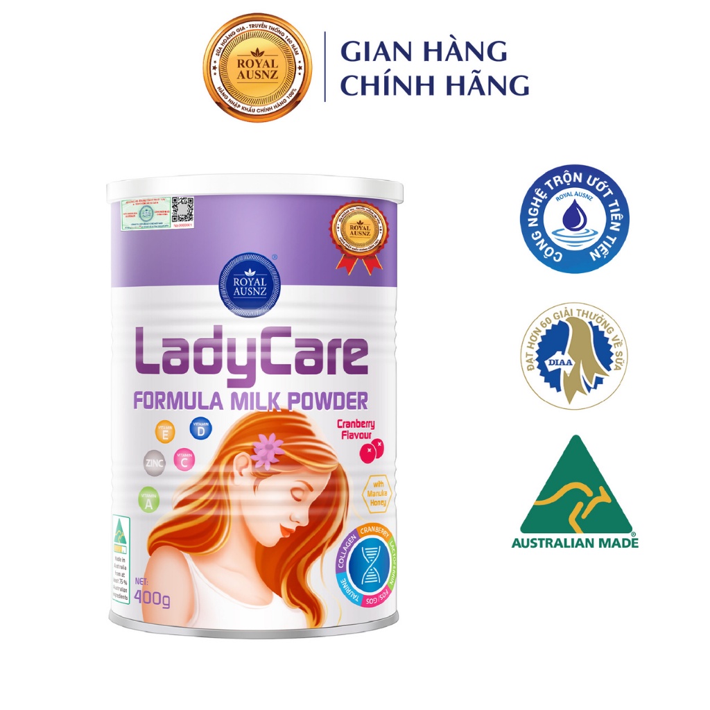 [Mã LTP50 giảm 50000 đơn 150000] Sữa Bột Hoàng Gia Úc Lady Care Formula Tăng Cường Sức Khoẻ Phụ Nữ ROYAL AUSNZ 400g