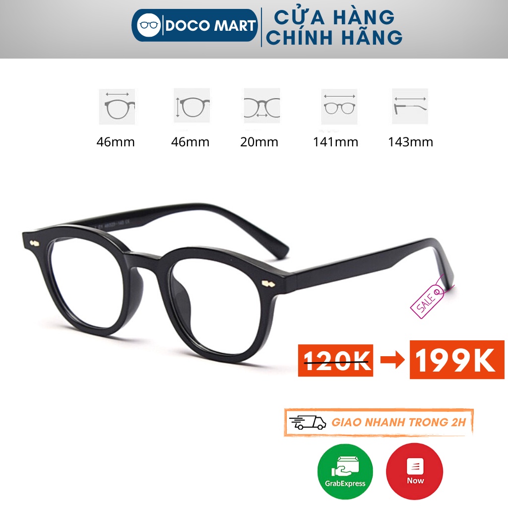 Kính mắt thời trang nam nữ DOCO MART M525 gọng kính giả cận mắt tròn nhiều màu