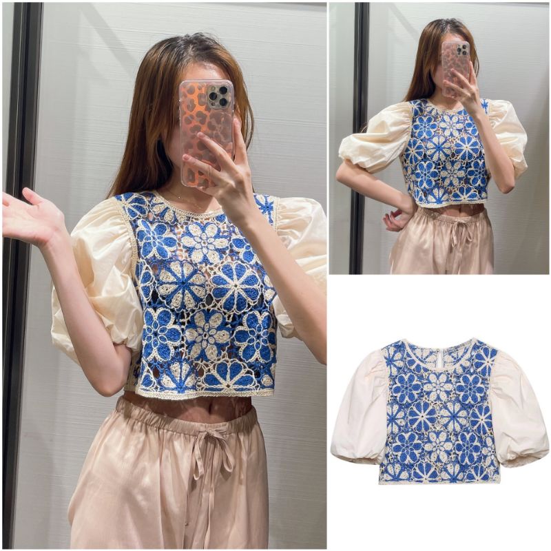 ÁO REN LỖ CROPTOP ZARA XUẤT XỊN