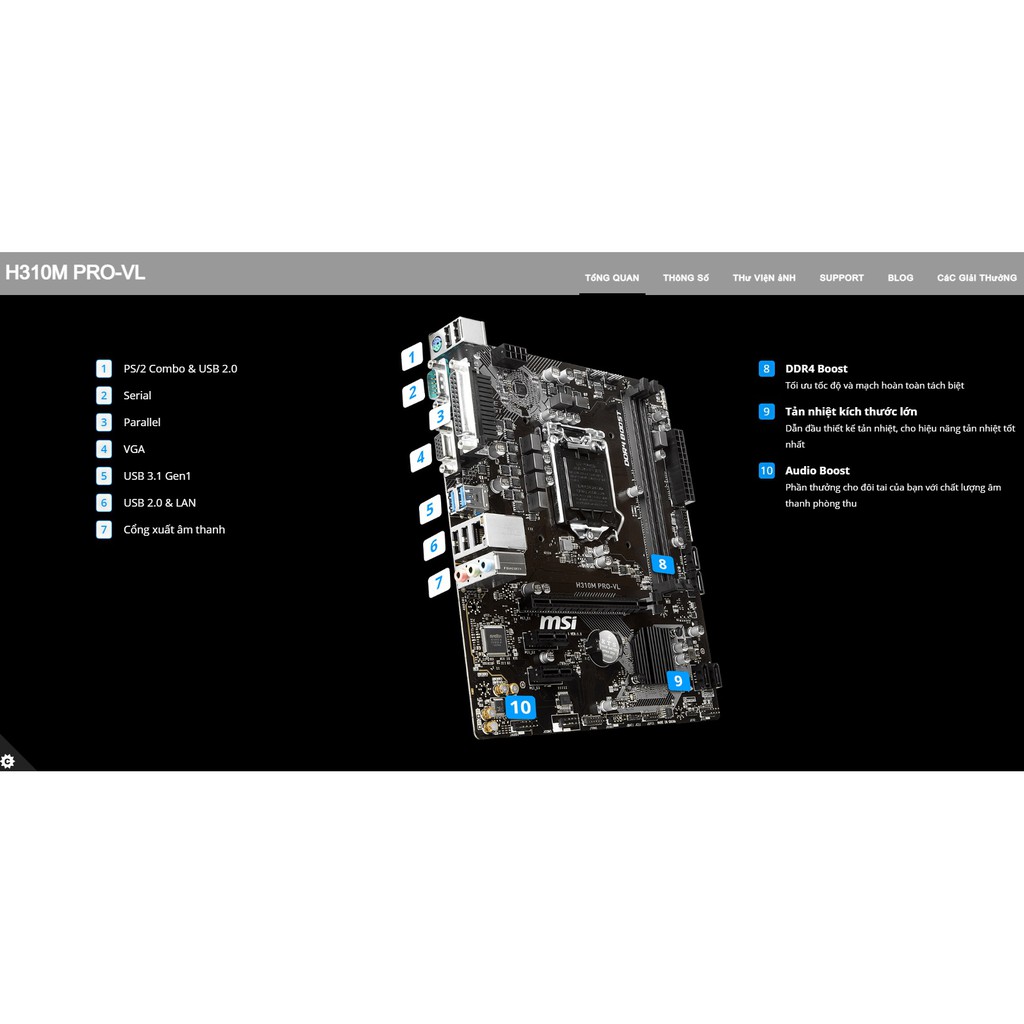 Main msi H310M PRO-VL chính hãng công ty Mai Hoàng phân phối mới 95%