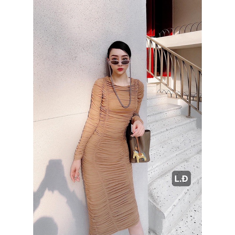 Váy body lưới rúm