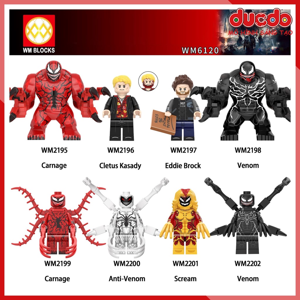 Minifigures các nhân vật Venom và Carnage mới nhất - Đồ chơi Lắp ghép Mini Mô hình Iron Man WM WM6120