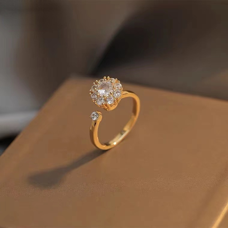 Nhẫn Hở Đính Đá Kim Cương Nhân Tạo Thời Trang Dành Cho Nữ