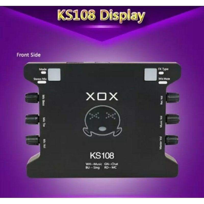 Soundcard thu âm XOX K10 /KS108 karaoke online tặng kèm cáp kêt nối âm thanh