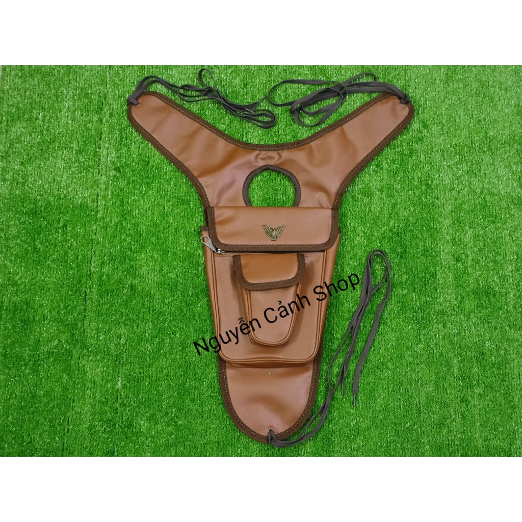 Túi treo thùng xăng xe cafe tracker moto màu da bò