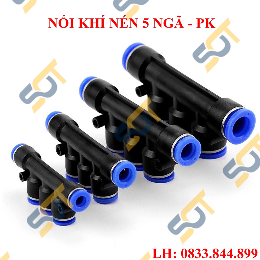 Đầu nối nhanh khí nén 5 ngả PK lắp đặt nối nhanh khí nén