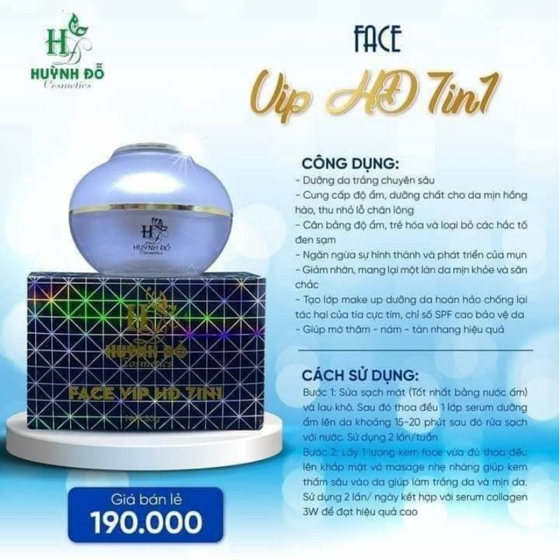 kem face dưỡng trắng da giảm nám tàn nhang vip 7in1 tặng 1serum nhỏ