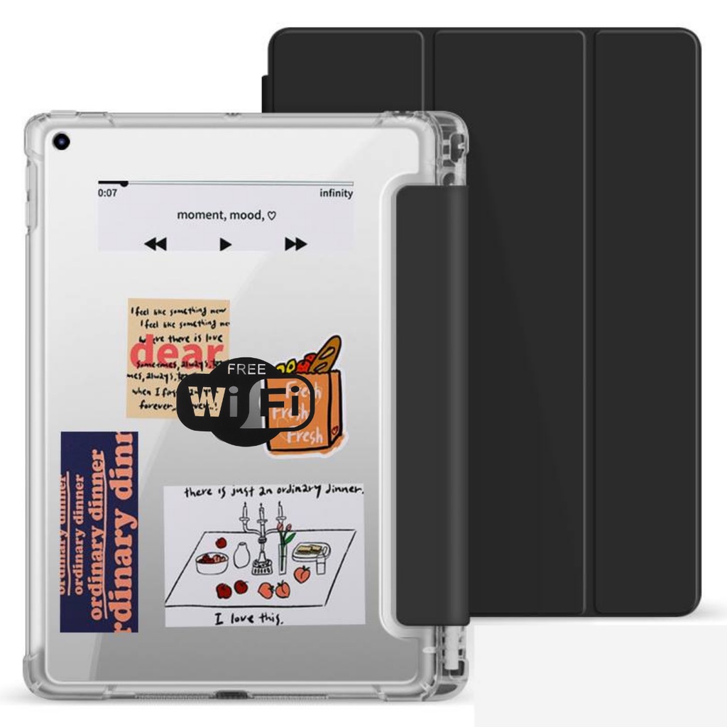 Ốp Lưng/Bao Da Mặt Lưng Trong Nhám Có Khay Đựng Bút Dành Cho IPAD Mini 6, 10.5, Air 4, 11, 12.9 inch
