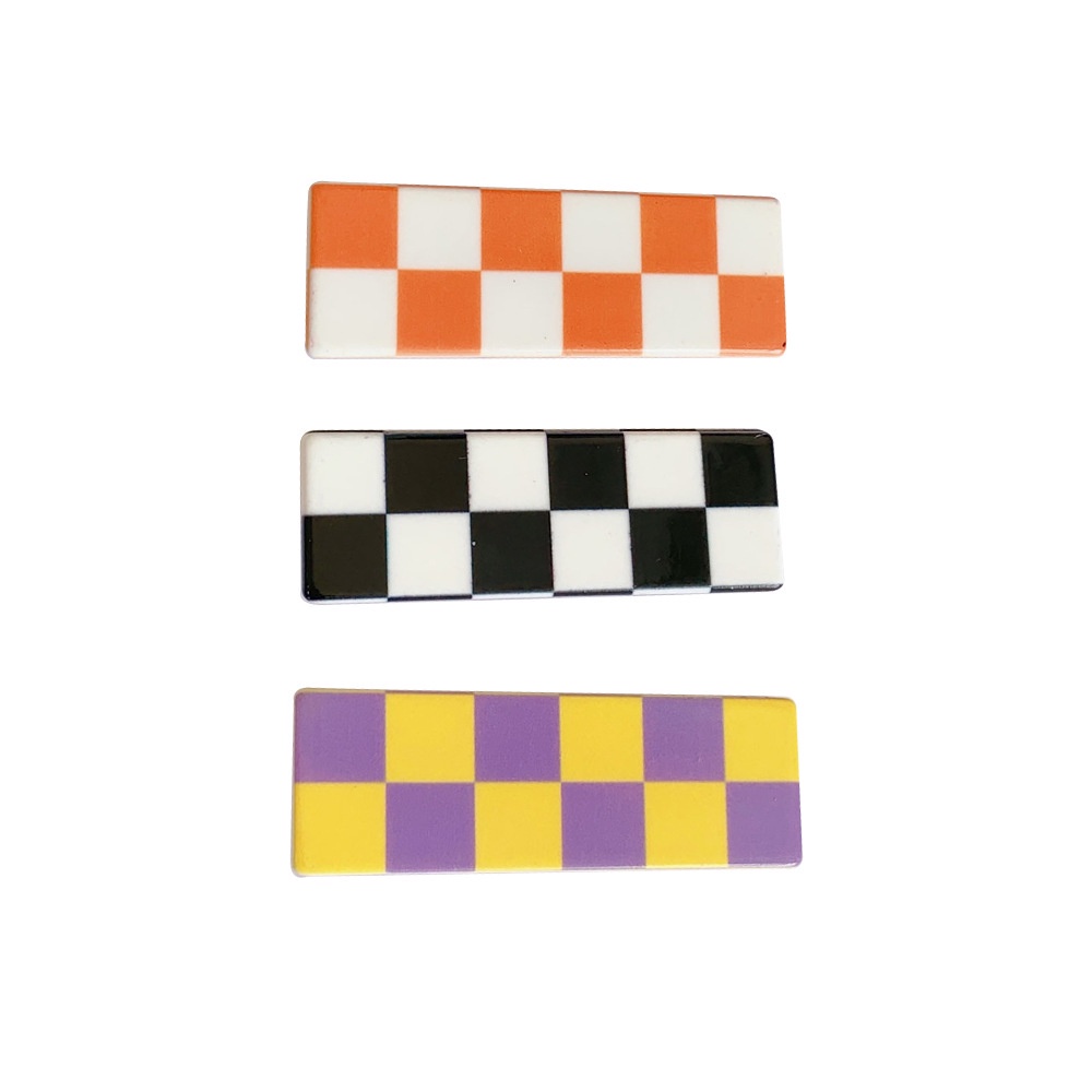 Kẹp tóc họa tiết caro trắng đen phong cách ngọt ngào sáng tạo cho nữ