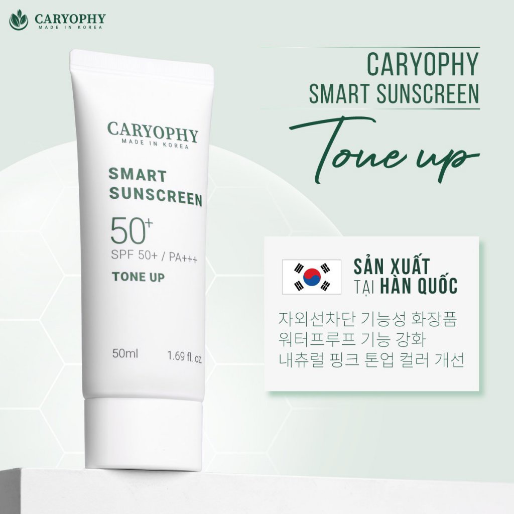 Kem Chống Nắng Nâng Tông Tự Nhiên CARYOPHY Smart Sunscreen Tone Up SPF 50+/ PA+++ 50ml GomiMall
