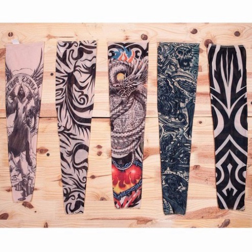 Găng Tay Chống Nắng Hình Săm Cho Nam Đi Phượt Tatoo-găng tay tay hình xăm