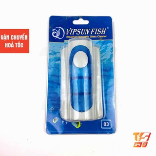 Lau kính hồ cá nam châm vipsun 03 - hít nam châm vệ sinh bể thủy sinh