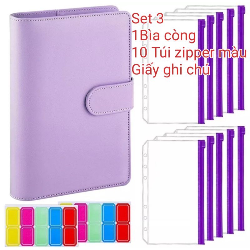 Sổ lên kế hoạch thu chi bìa còng có ngăn tiết kiệm A5 và A6