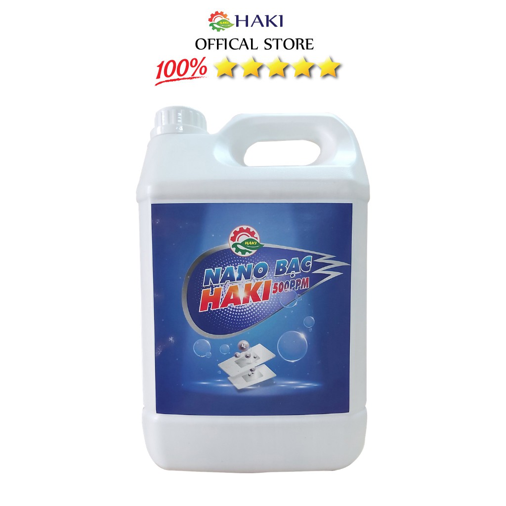 Nano bạc Haki 1500ppm xử lý nước ao nuôi và phòng trị bệnh cho thủy sản (can 5L)