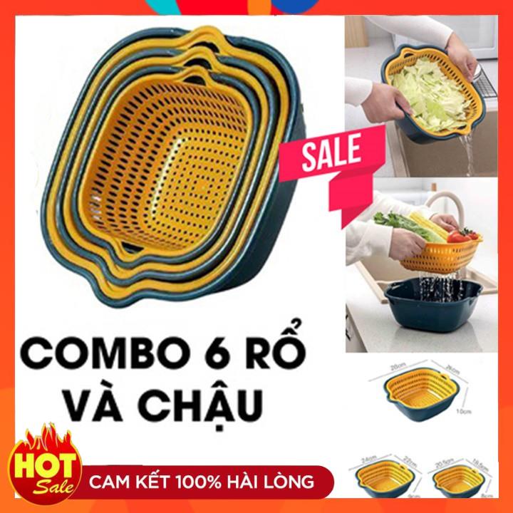 [Giao Ngay] Set 6 Rổ Chậu Nhựa PP 5 Lớp Cao Cấp