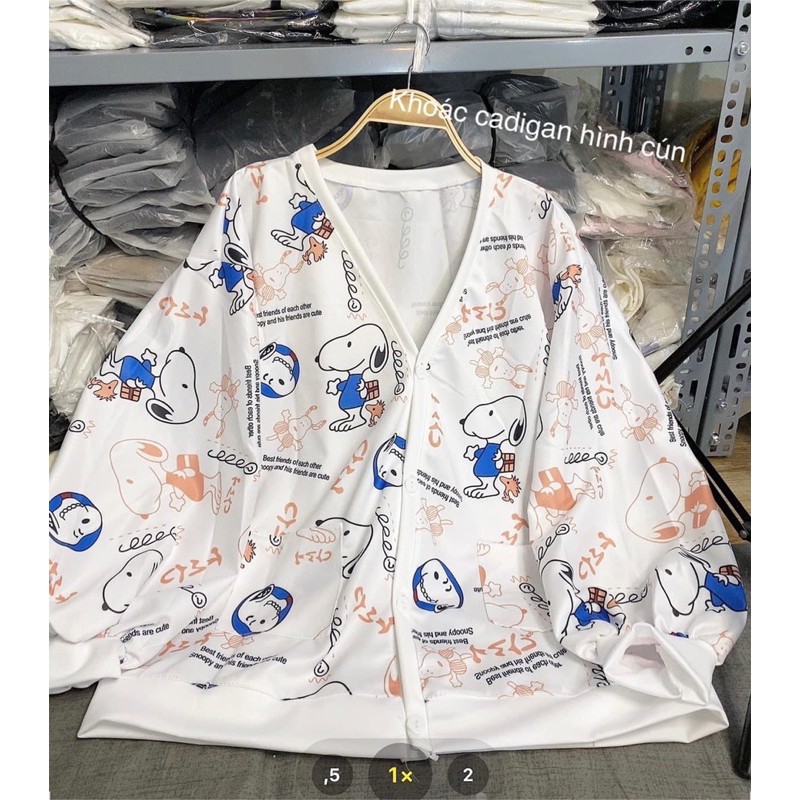 [GIÁ HUỶ DIỆT] Áo Cadigan Snoopy Chất Dày Đẹp Free Size &lt;60kg - Áo Đi Nắng Unisex (video ảnh thật)