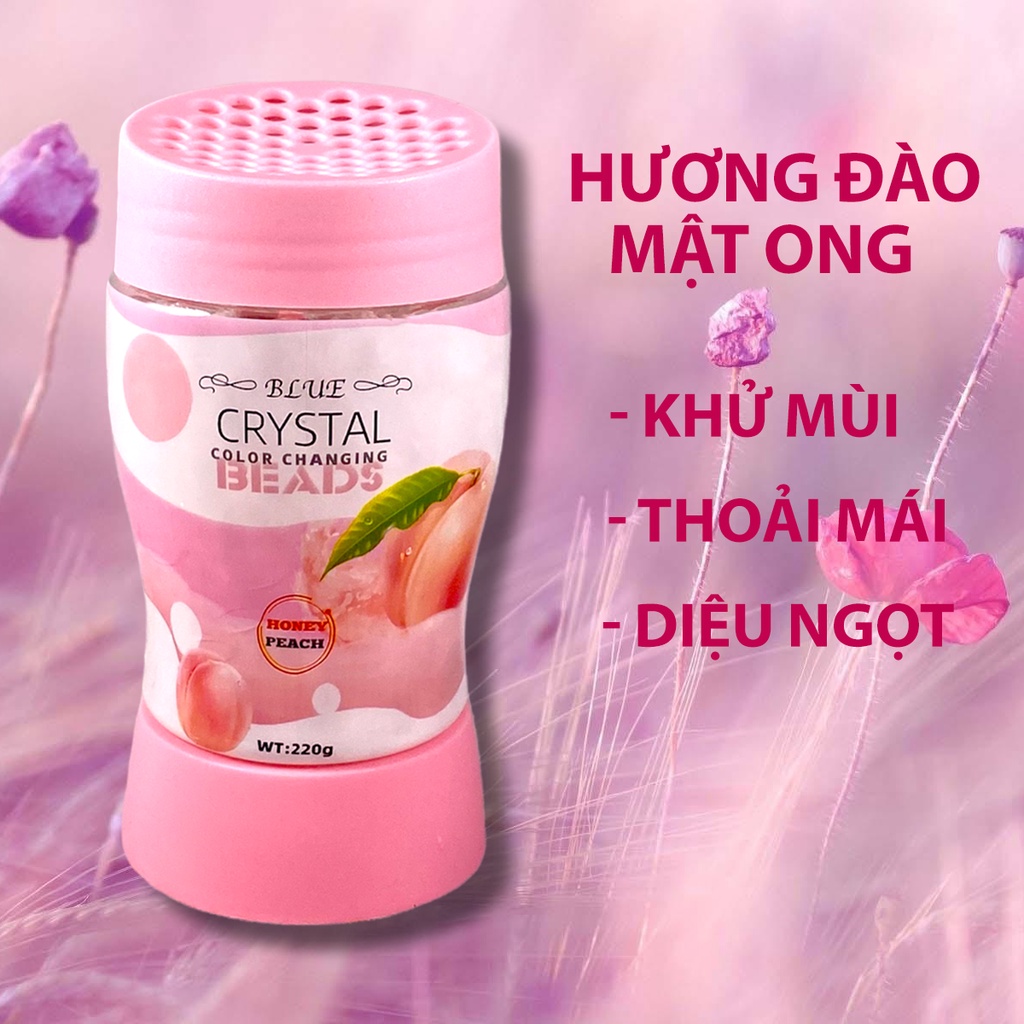 Sáp thơm khử mùi Blue kèm đèn led, hương thơm tự nhiên Crystal Color Changing Beads 220g NPP G20shop