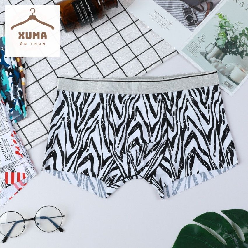 [ Free Ship ] Quần xì quần lót nam chim cò hoa lá thun lạnh cao cấp nhiều màu co dãn 4 chiều xuma
