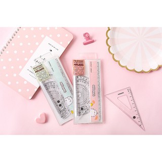 SIÊU RẺ - Thước kẻ đa công dụng Molang dễ thương - set