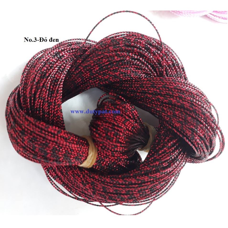 Bó 90m dây kim tuyến 1mm không co giãn đủ màu.