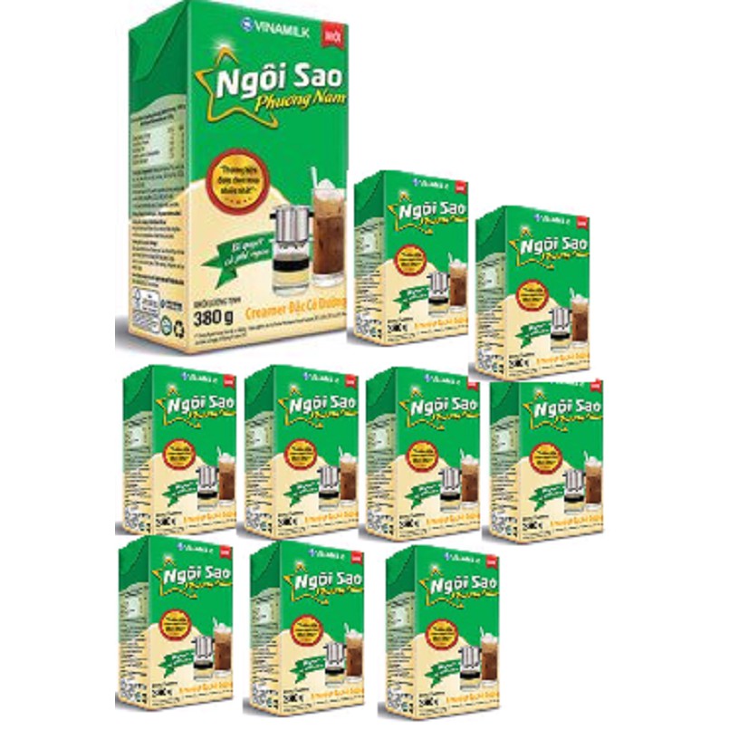  COMBO 10 HỘP SỮA ĐẶC NGÔI SAO PHƯƠNG NAM XANH LÁ - HỘP GIẤY 380G