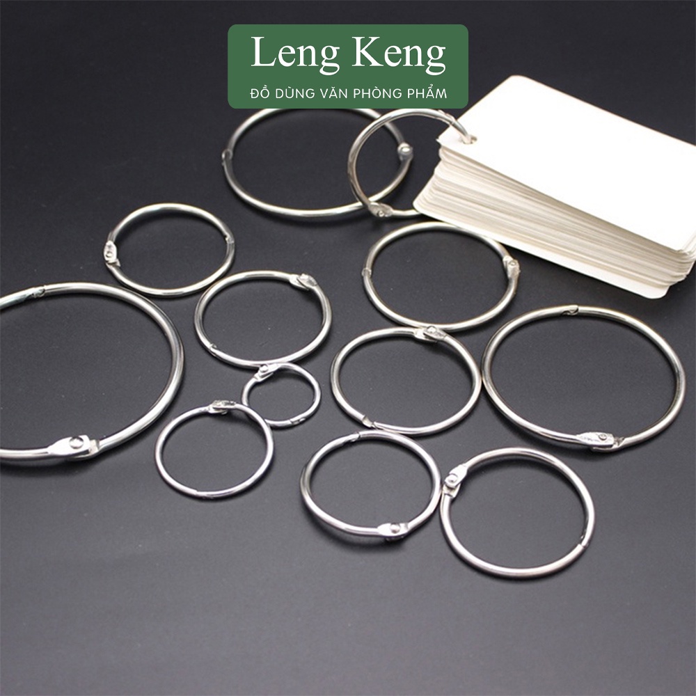 Khoen tròn inox Flashcard văn phòng phẩm Leng Keng đóng gáy sách, nhật kí, sổ, sổ tay