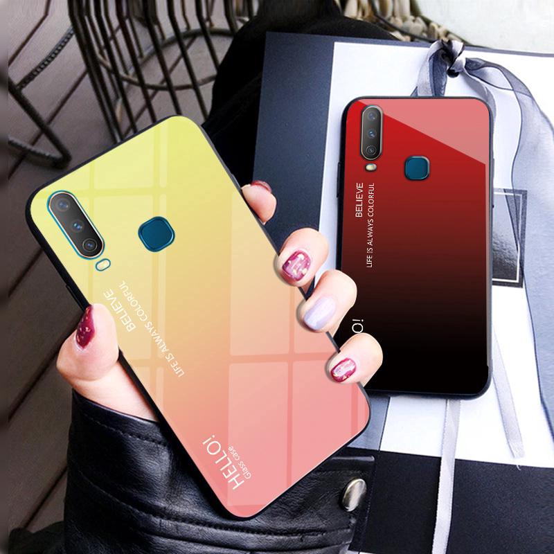 Ốp điện thoại cường lực màu bóng cho VIVO Z5X Y17 Y15 U10 Y12