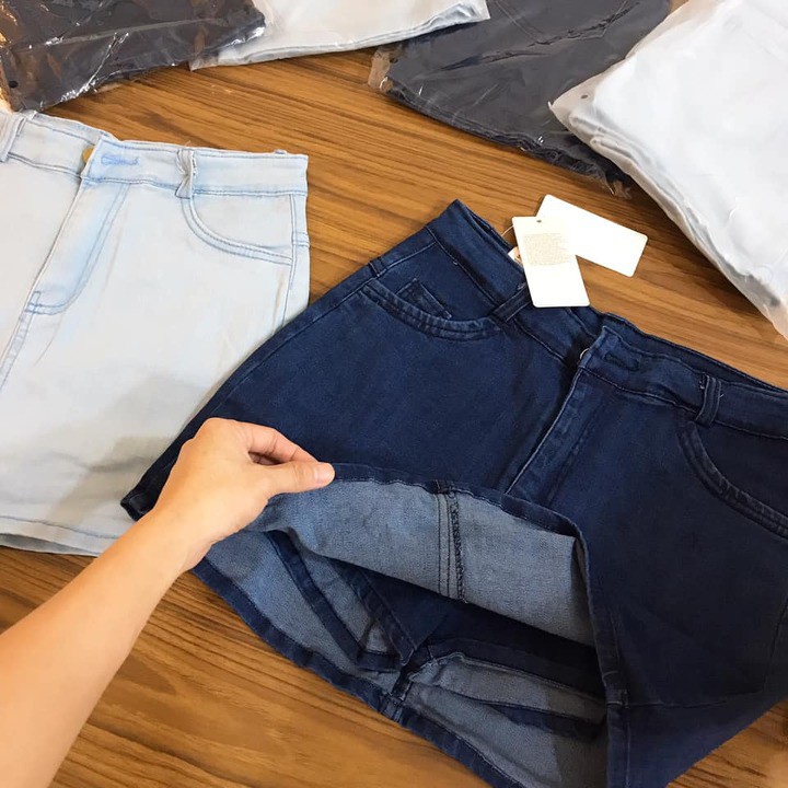 Chân Váy Jean Ngắn 2 Màu Xanh Đậm và Nhạt 076