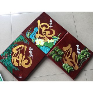 tranh gỗ phúc lộc thọ