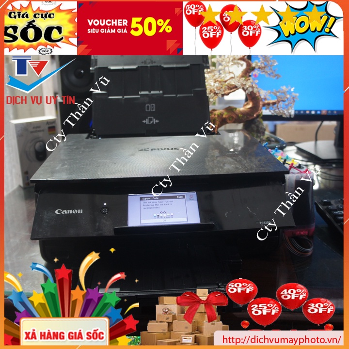 Máy in màu cũ canon TS 5030 6120 6030 đa năng có in wifi photocopy scan hàng đẹp bền có BH kholinhkienmayin SP002366