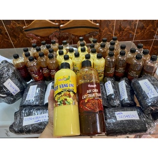 Bộ đôi sốt Vàng Ong + Chua Cay 500ml trộn mì, hủ tíu, trộn salad, thịt nướng, gà rán, Khoai tây chiên, chấm